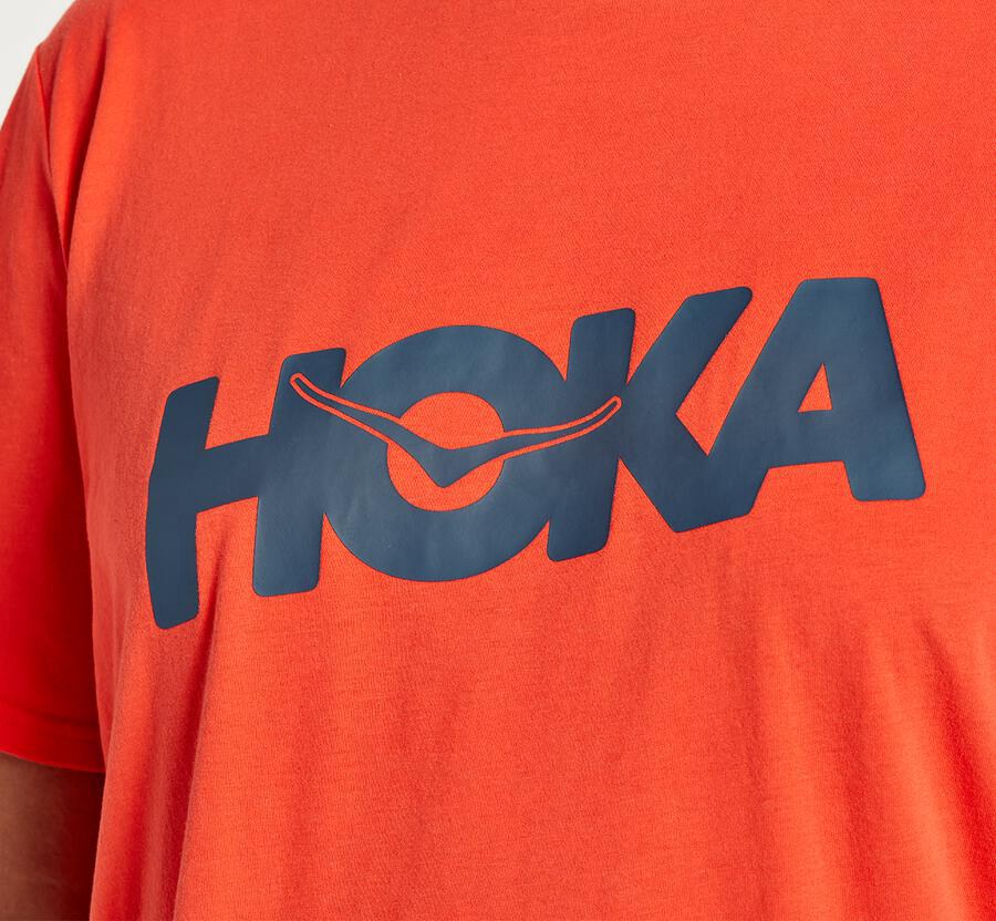 Hoka Australia One One Brand - Mens Tee Red - IAJSP-0523